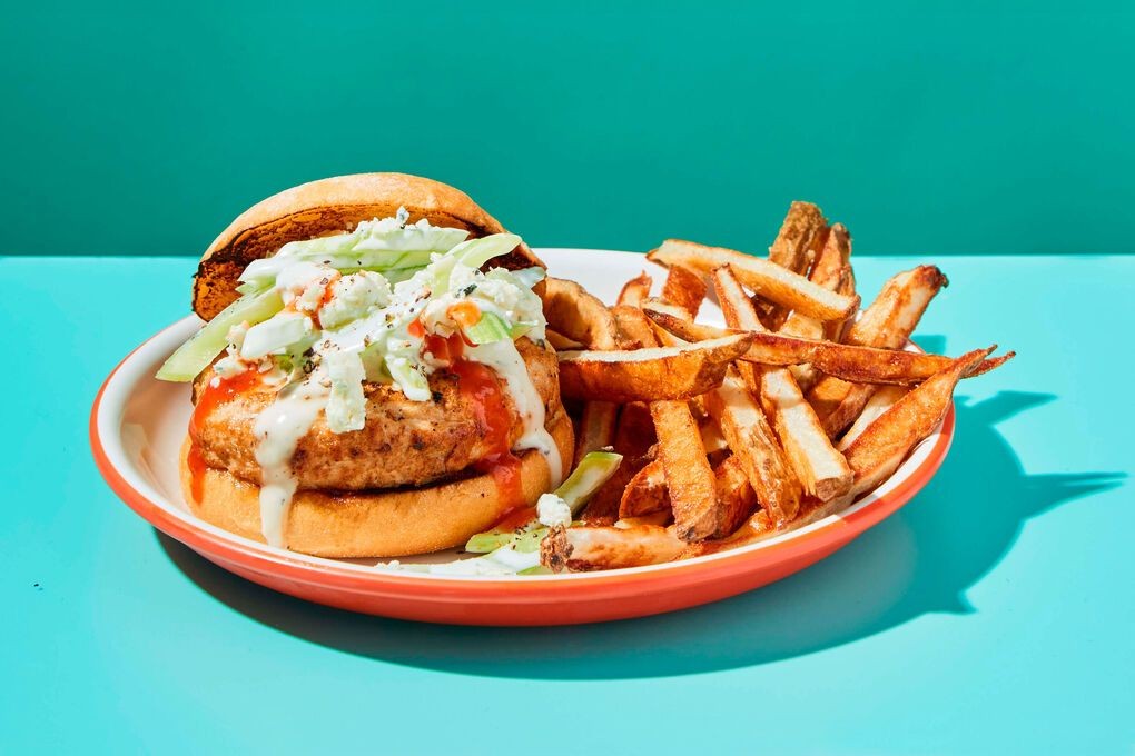 Buffalo Chicken Burger with Blue Cheese