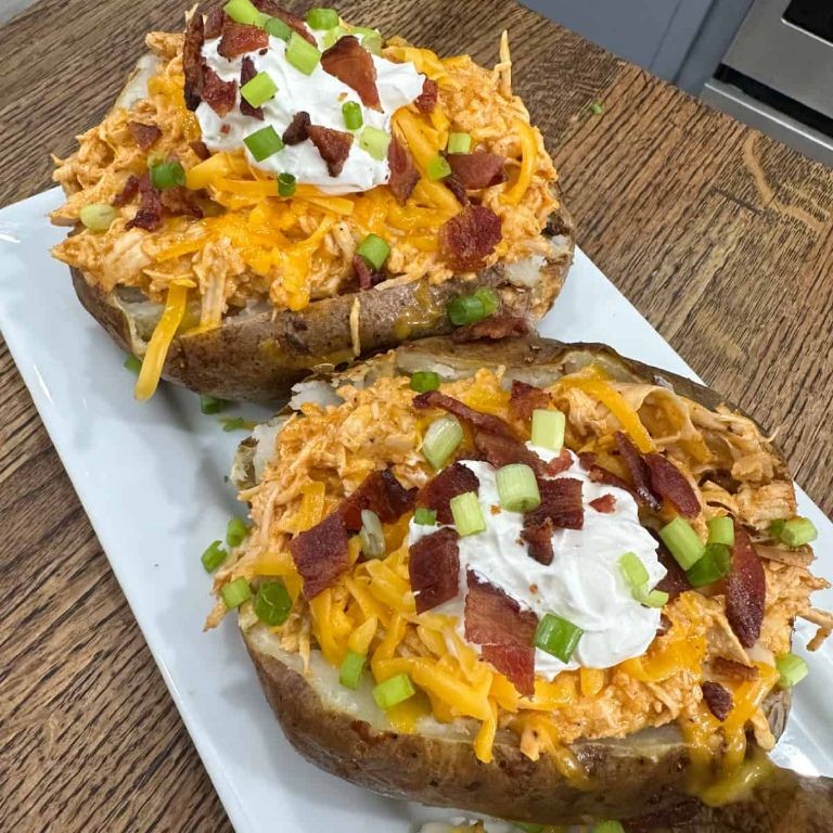 Buffalo Chicken Stuffed Potatoes