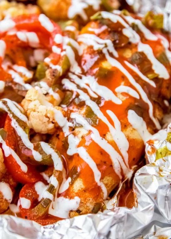 Buffalo Chicken and Blue Cheese Foil Pack