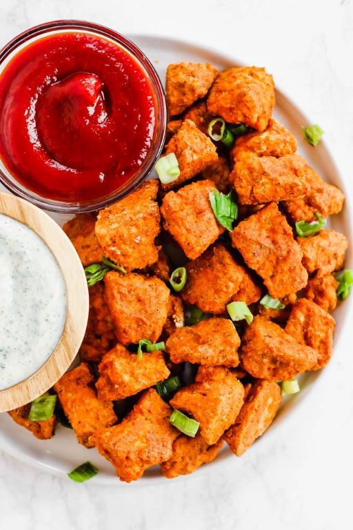 Buffalo Fried Tofu Nuggets