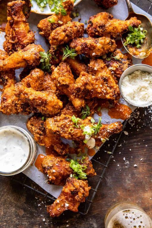 Buffalo Garlic Parmesan Chicken Wings