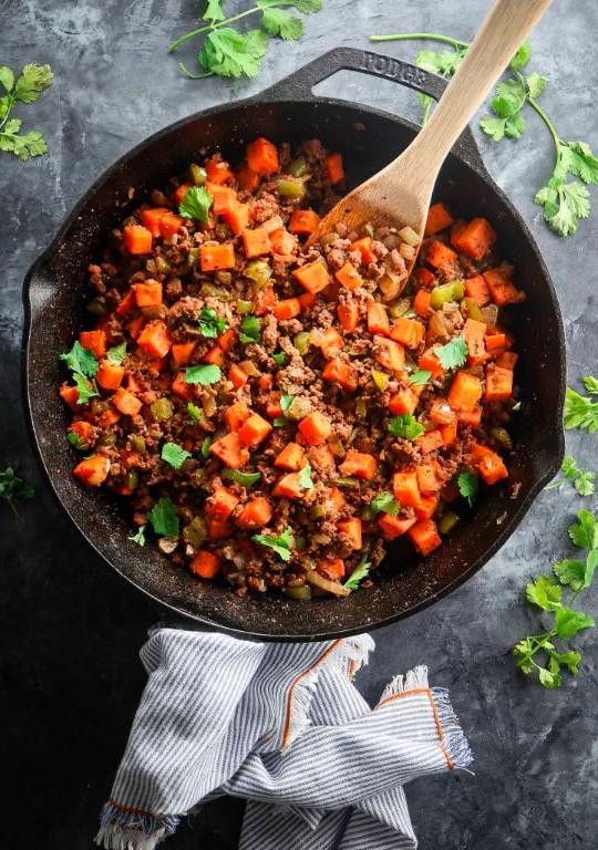 Buffalo and Sweet Potato Hash