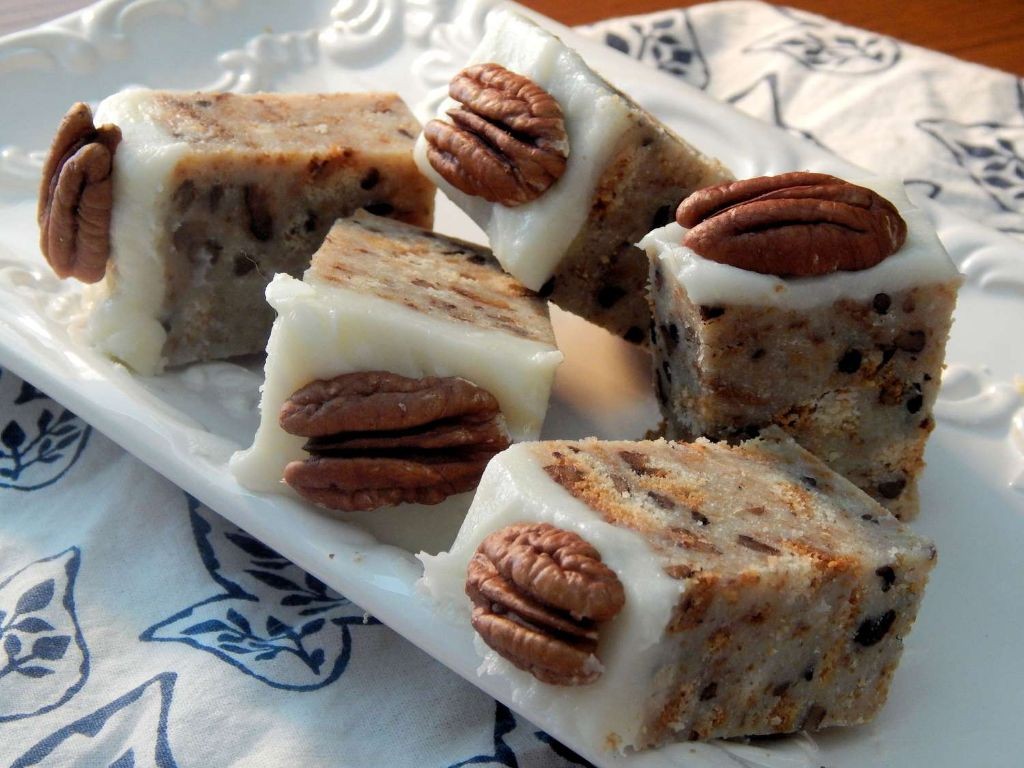 Butter Pecan Cake Bars with Brown Sugar Frosting