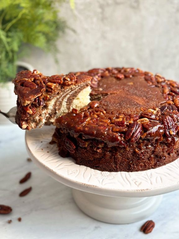 Butter Pecan Chocolate Marble Cake