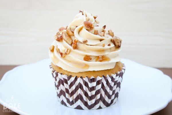 Butter Pecan Cupcakes with Maple Frosting