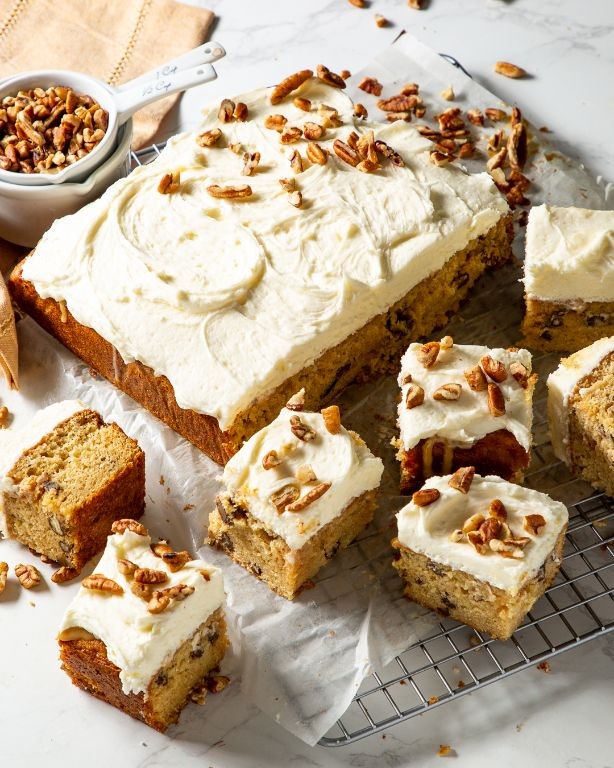 Butter Pecan Sheet Cake with Cream Cheese Frosting