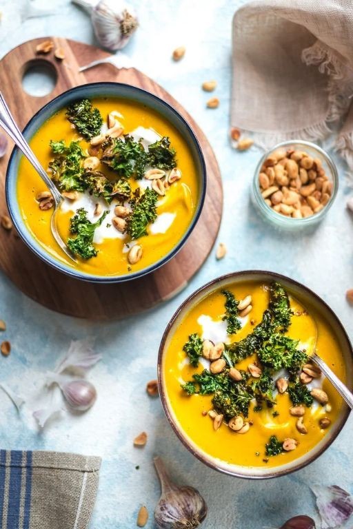 Butternut Squash and Sweet Potato Coconut Curry Soup