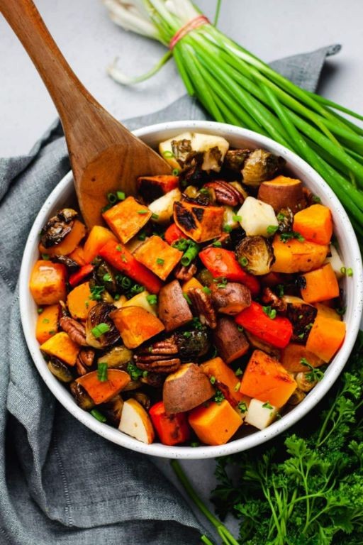 Butternut Squash and Sweet Potato Roasted Veggie Salad