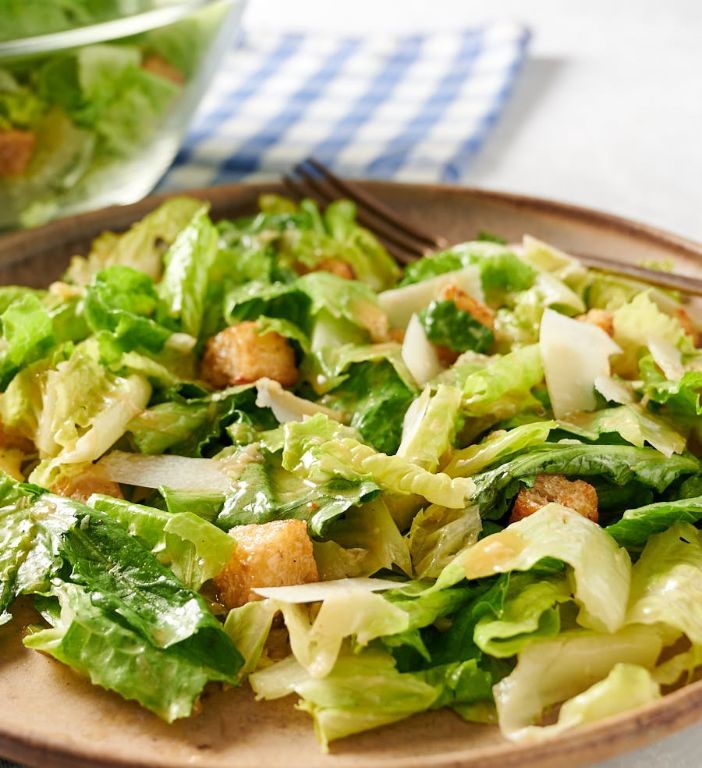 Caesar Salad with Garlic Roasted Croutons