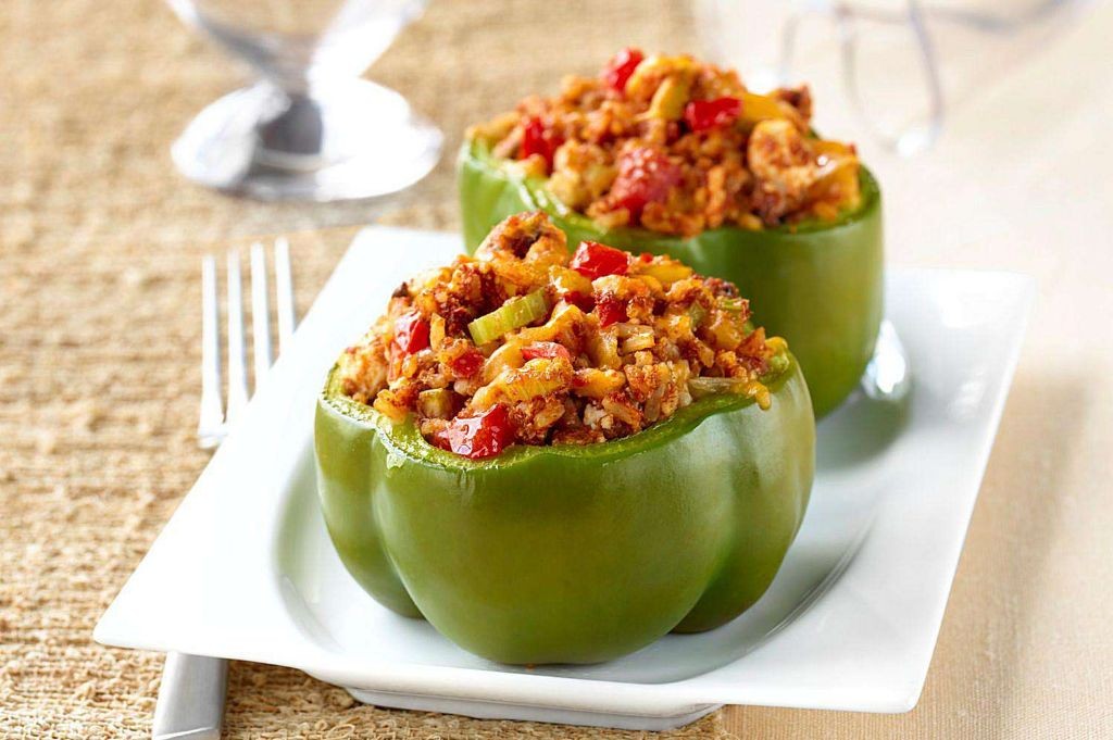 Cajun Rice Stuffed Bell Peppers