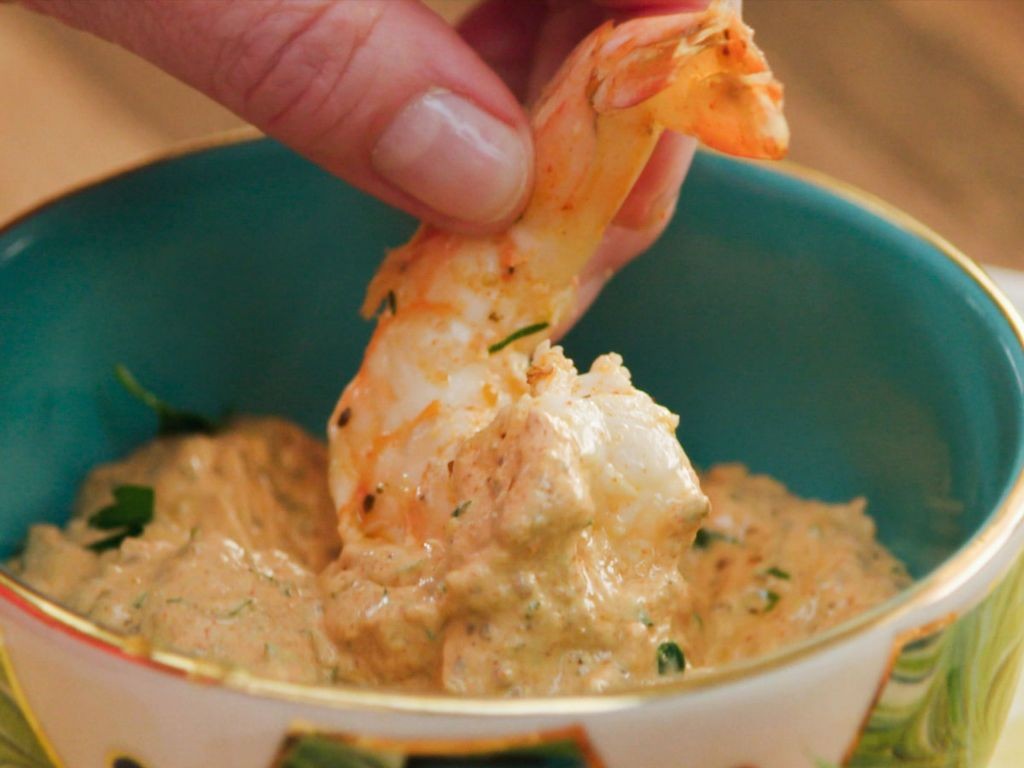 Cajun Shrimp Fondue with Spicy Remoulade