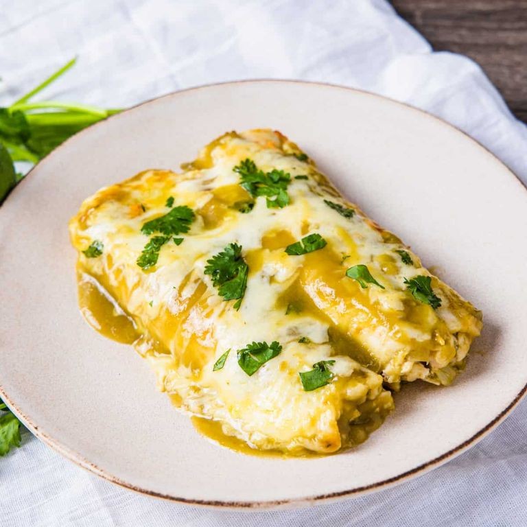 Canned Chicken Enchiladas with Green Sauce