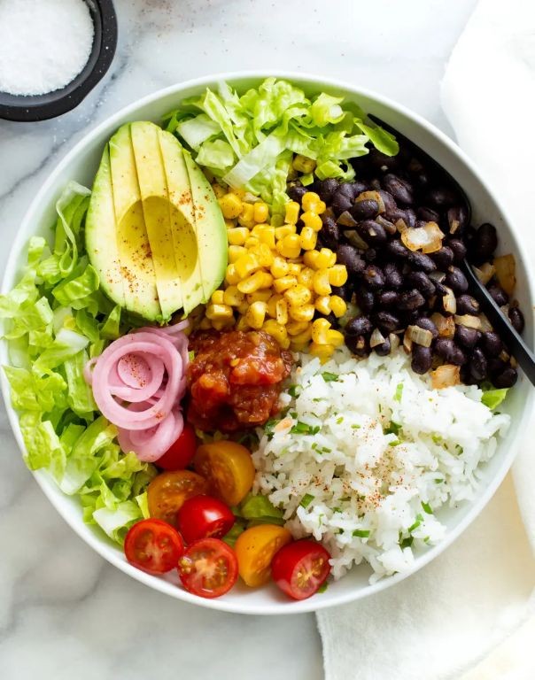 Canned Chicken and Black Bean Burrito Bowls
