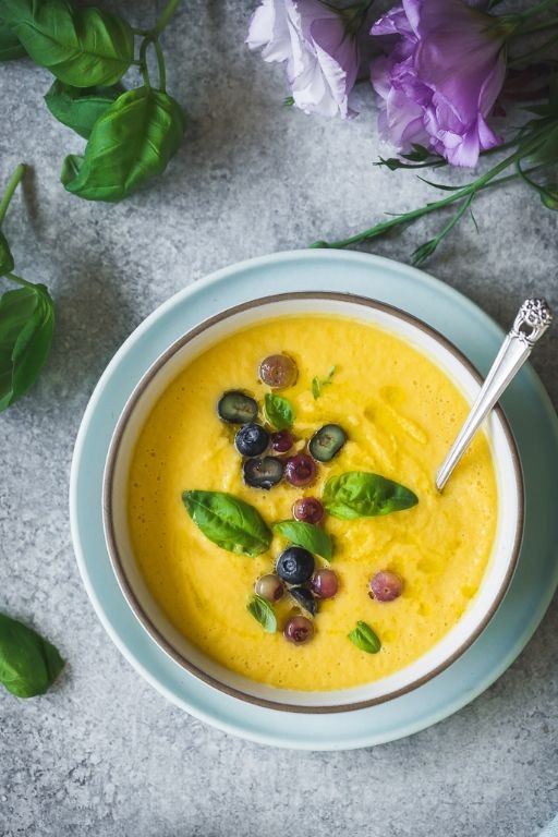 Cantaloupe and Basil Gazpacho