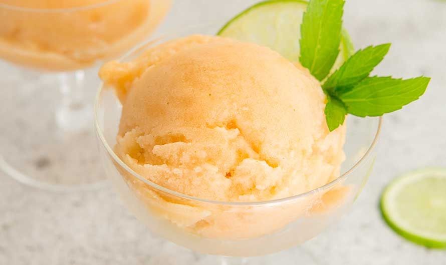 Cantaloupe and Lime Sorbet