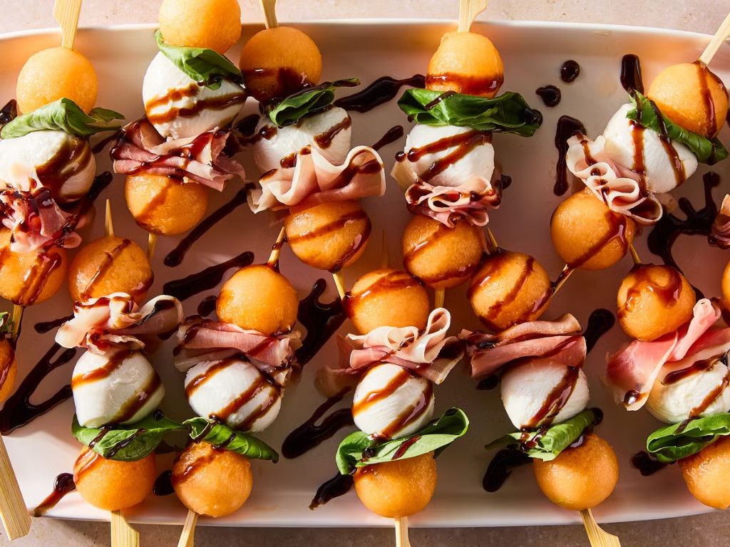 Cantaloupe and Prosciutto Skewers