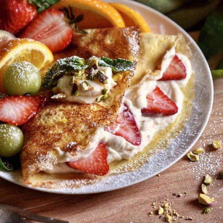 Cape Gooseberry and Ricotta Stuffed Crepes