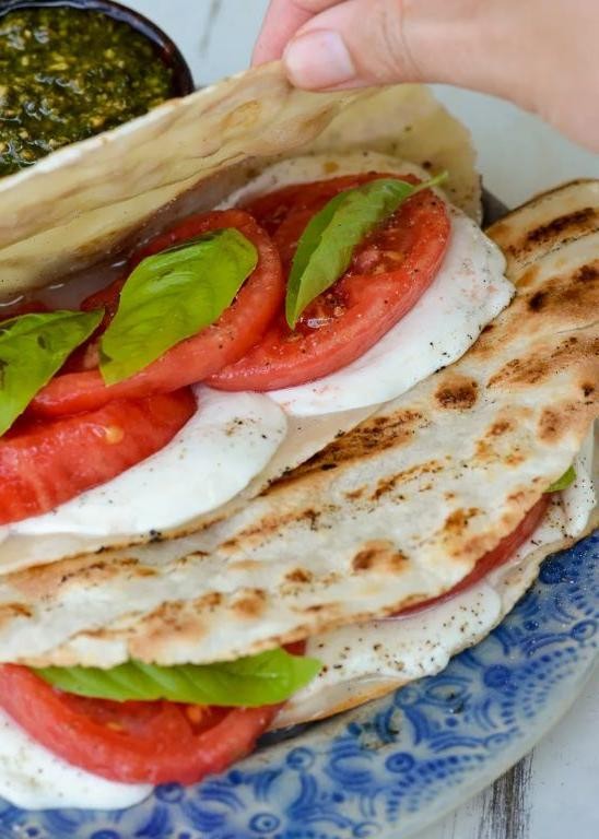 Caprese Quesadilla with Mozzarella