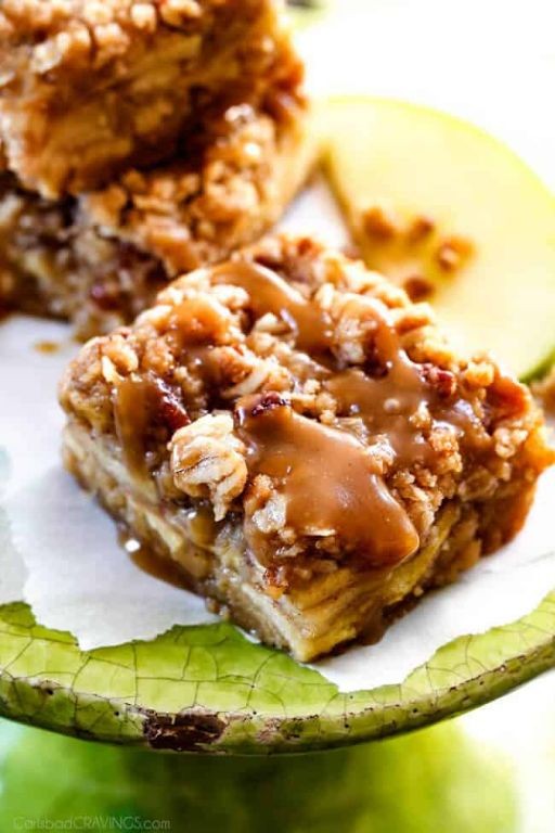Caramel Apple Blondies with Pecans