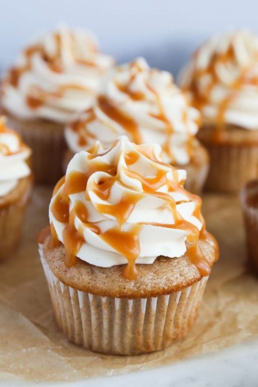 Caramel Apple Cupcakes with Cream Cheese Frosting