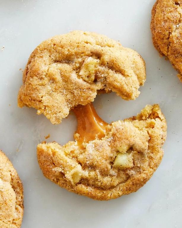 Caramel Stuffed Apple Cookies