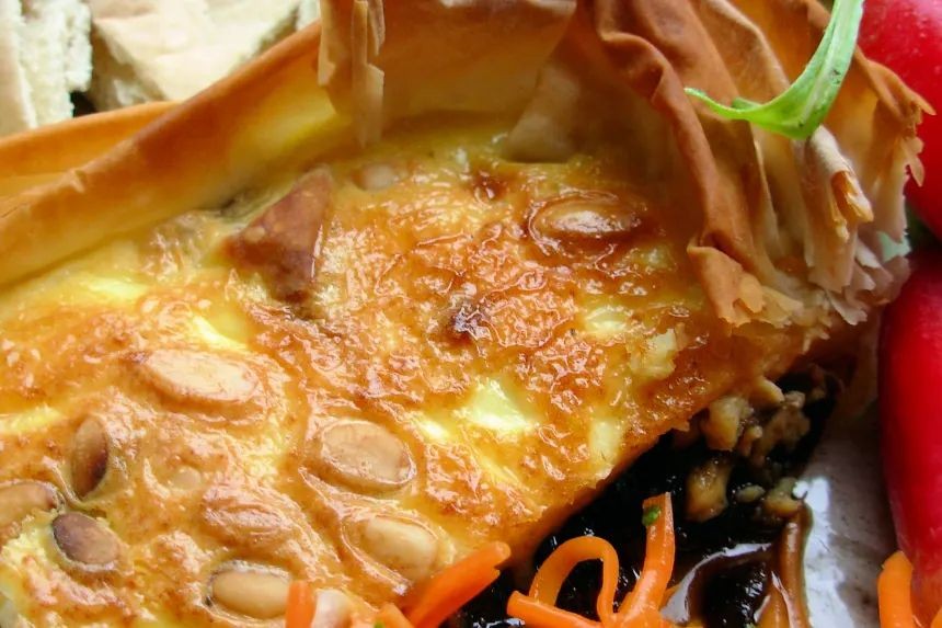 Caramelized Onion and Pine Nut Tart