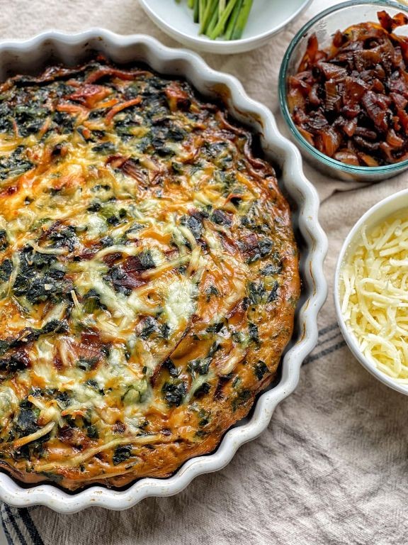 Caramelized Onion and Spinach Quiche