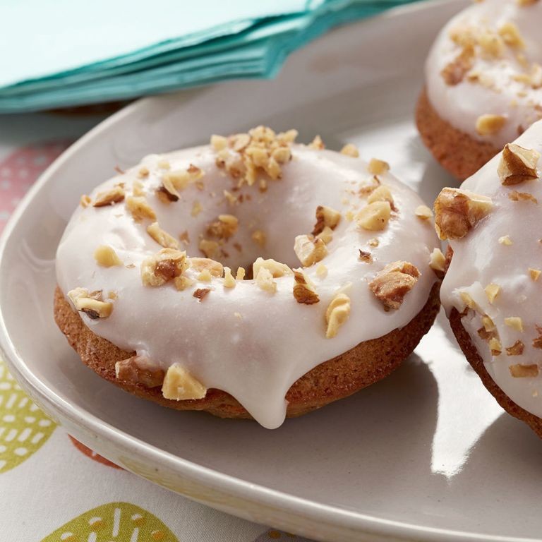 Carrot Cake Donuts with a Creamy Vanilla Glaze