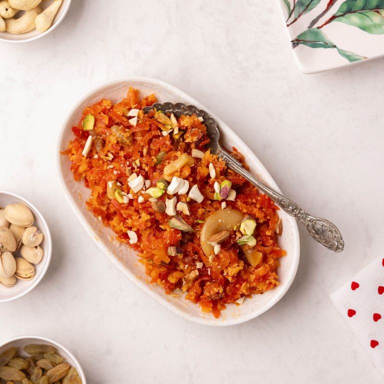 Carrot Halva with Ghee and Cashews