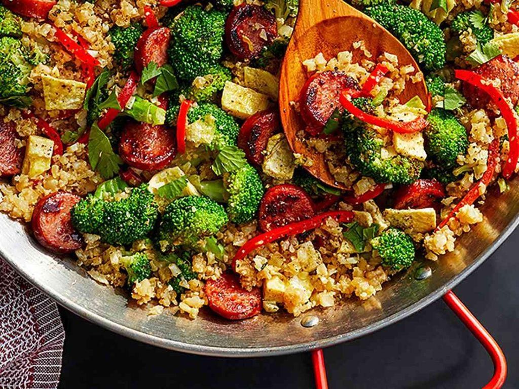 Cauliflower Rice and Sausage Stir-Fry