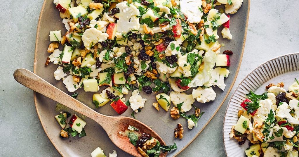 Cauliflower and Apple Slaw with Walnuts