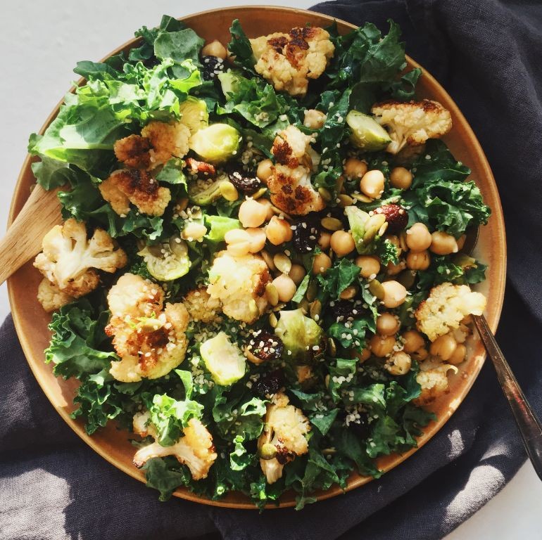 Cauliflower and Brussels Sprouts Salad