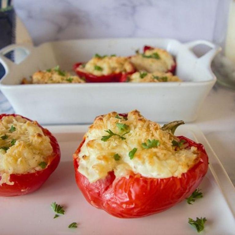 Cauliflower and Cheese Stuffed Peppers