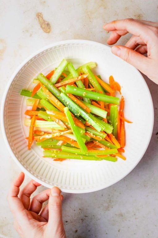 Celery and Carrot Slaw with Lemon Dressing