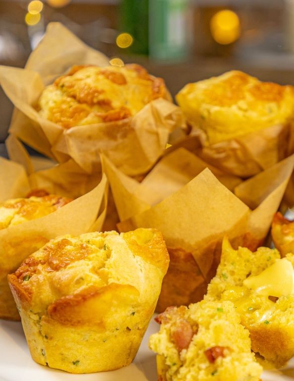 Cheesy Bacon and Chive Savory Muffins