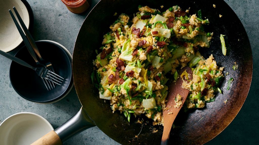 Cheesy Bacon and Egg Breakfast Rice