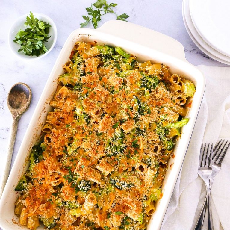 Cheesy Broccoli Pasta Zero Casserole