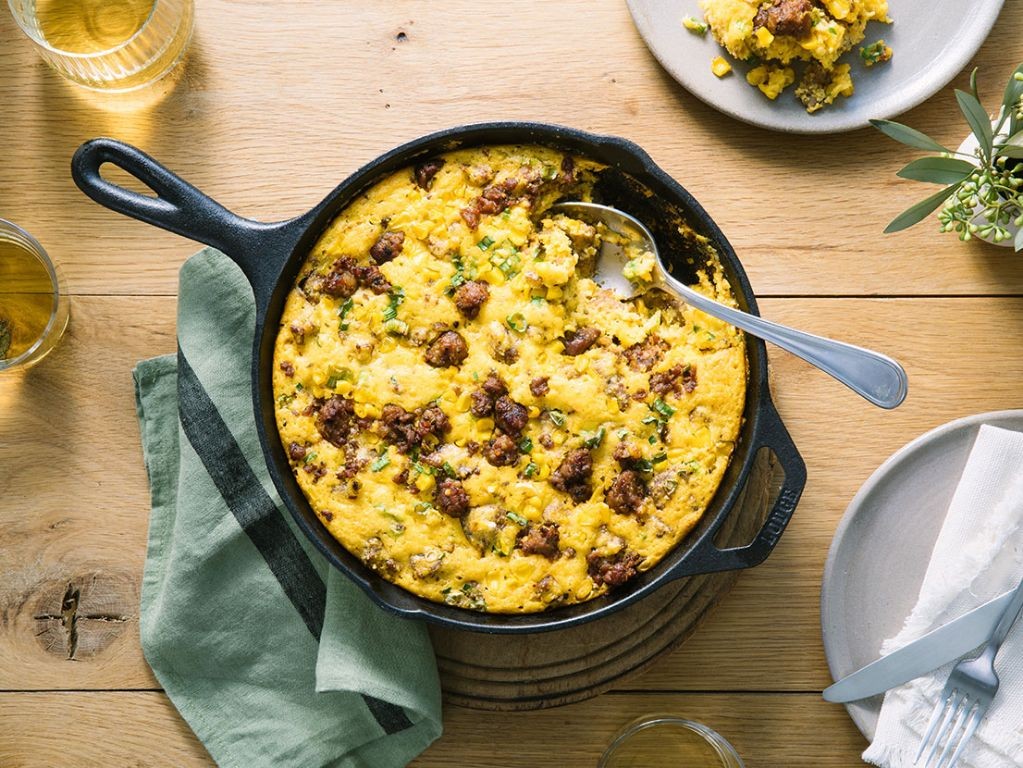 Cheesy cornbread dressing with cheddar