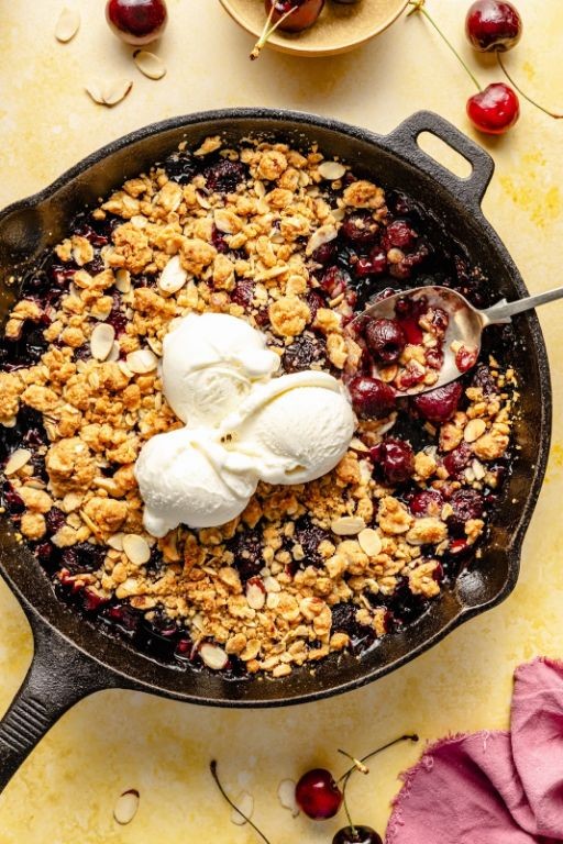Cherry Almond Oatmeal Cobbler