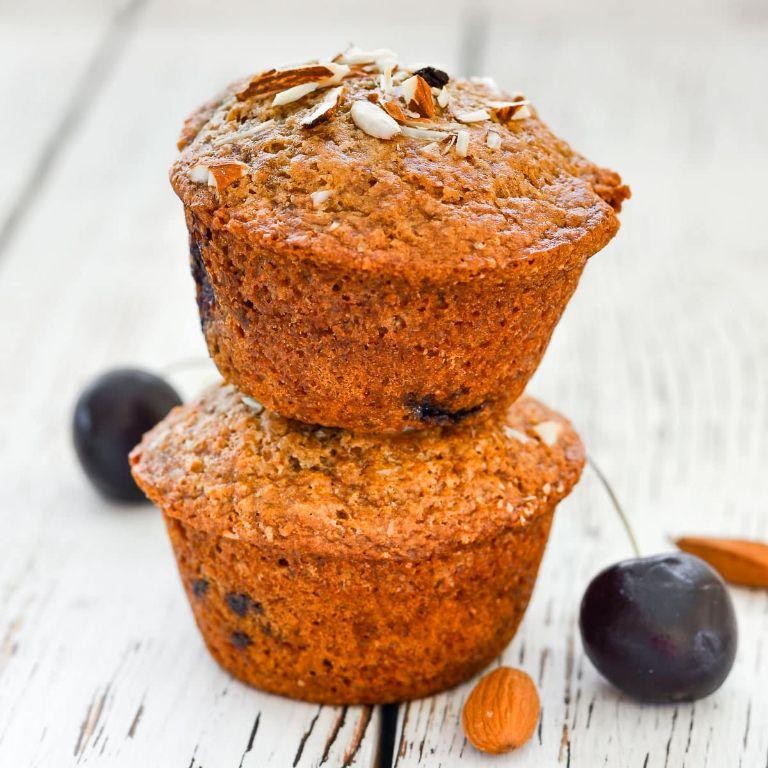 Cherry Almond Vegan Muffins
