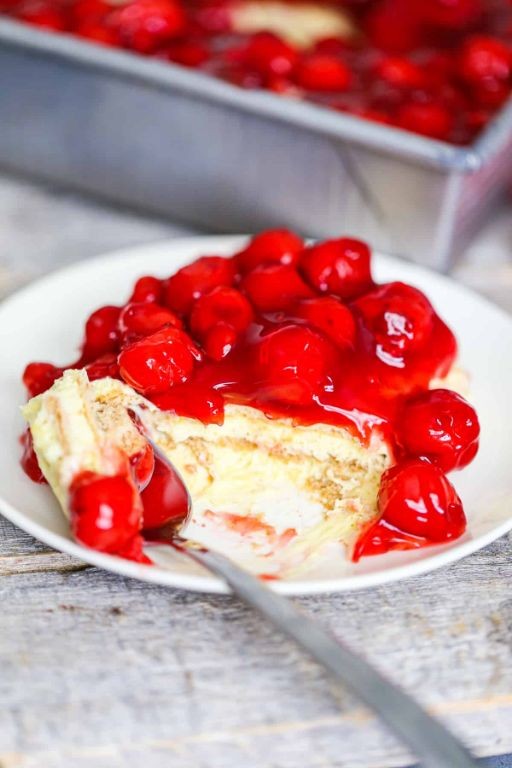 Cherry vanilla jello cheesecake