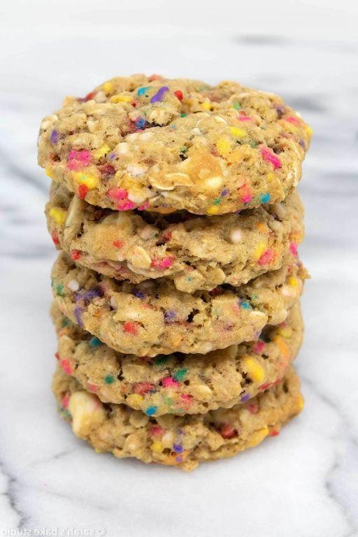 Chewy Rainbow Oatmeal Cookies