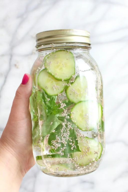 Chia Seed and Cucumber Infused Water