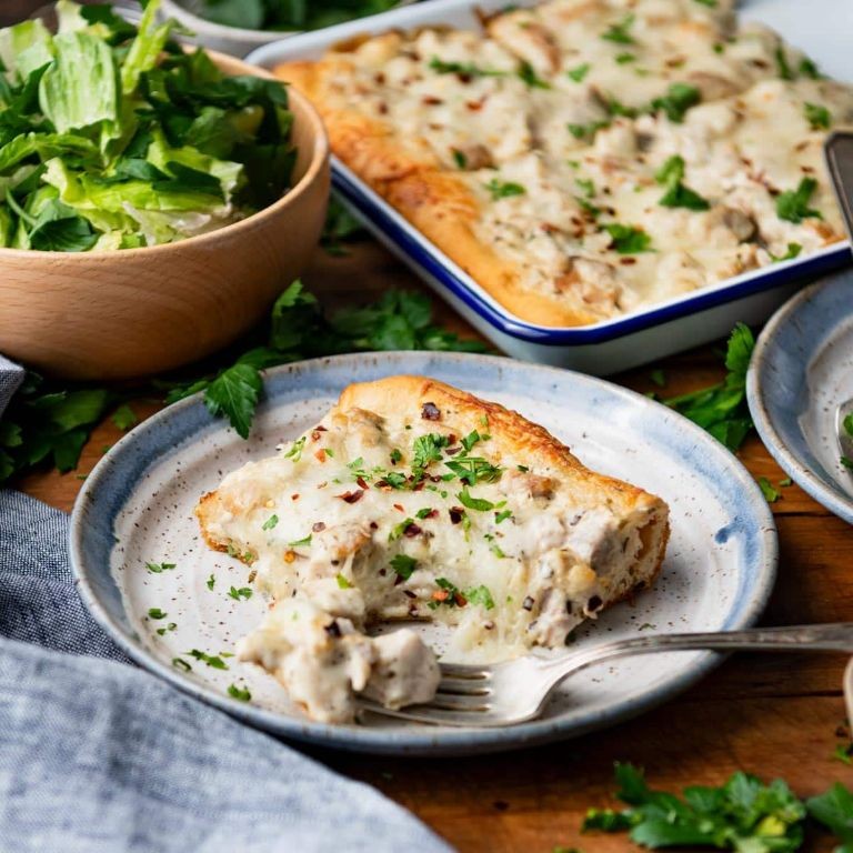 Chicken Alfredo Crescent Roll Casserole