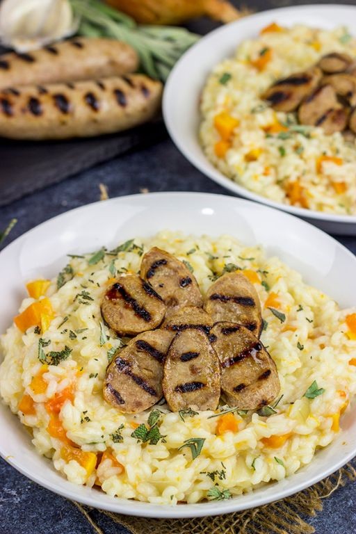 Chicken Apple Sausage and Butternut Squash Risotto