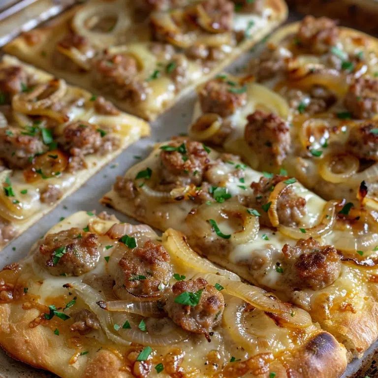Chicken Apple Sausage and Caramelized Onion Flatbread