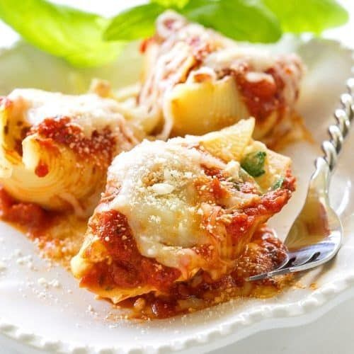 Chicken Apple Sausage and Spinach Stuffed Shells