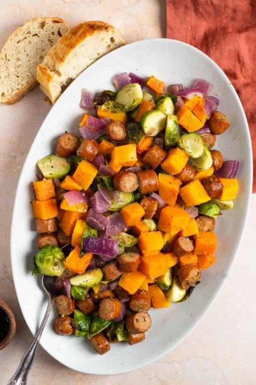 Chicken Apple Sausage with Roasted Brussels Sprouts