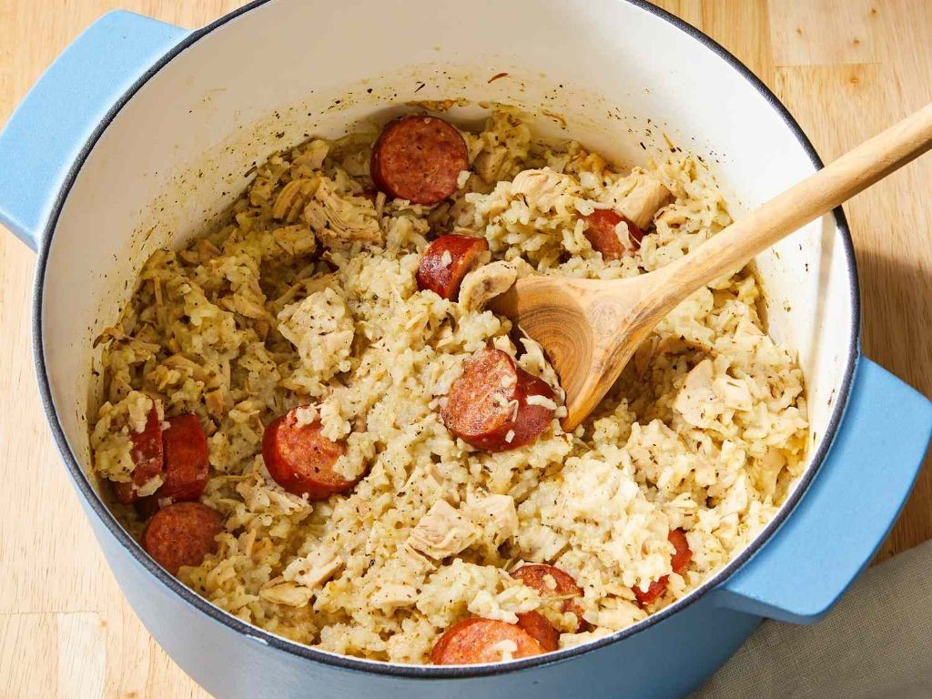 Chicken Bog with Cornbread Topping