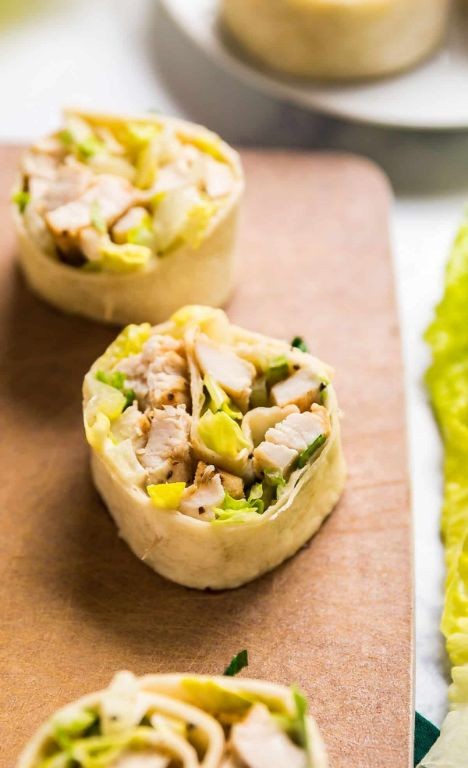 Chicken Caesar Pinwheel Sandwiches